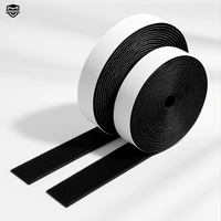 Adhesive velcro strip black