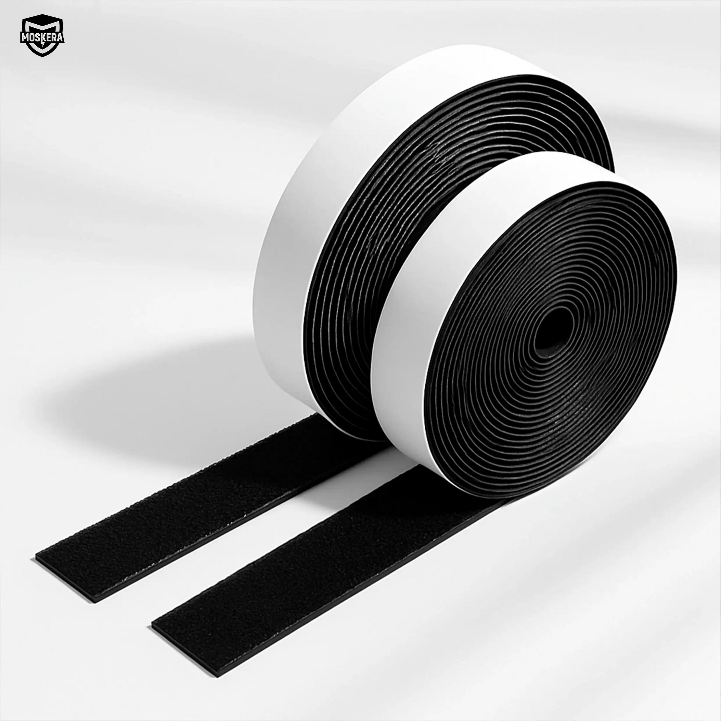 Adhesive velcro strip black