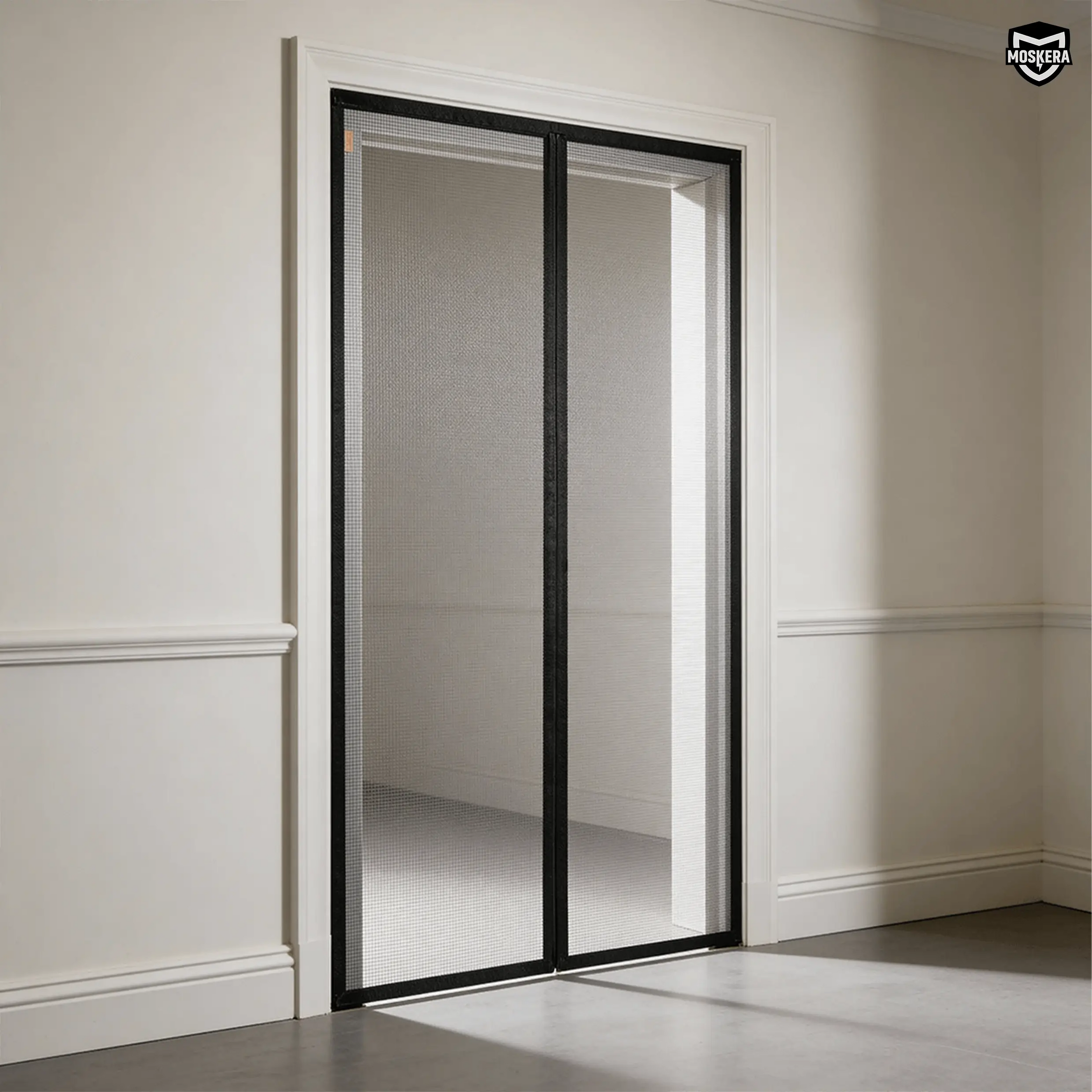 Magnetic door screen close up